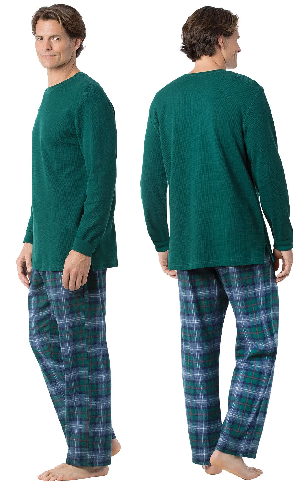 Heritage Plaid Thermal-Top Men's Pajamas - Couples