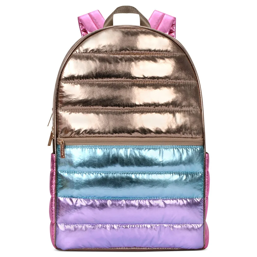 Icy Color Block Puffer Backpack