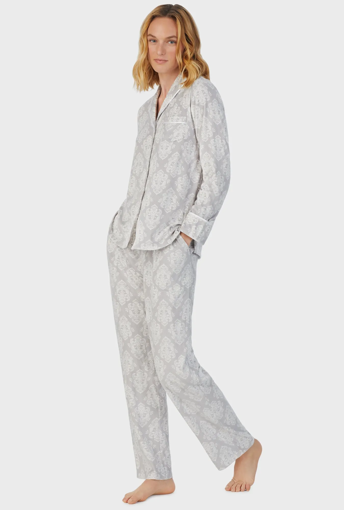 Icy Damask Fleece Pajama Set