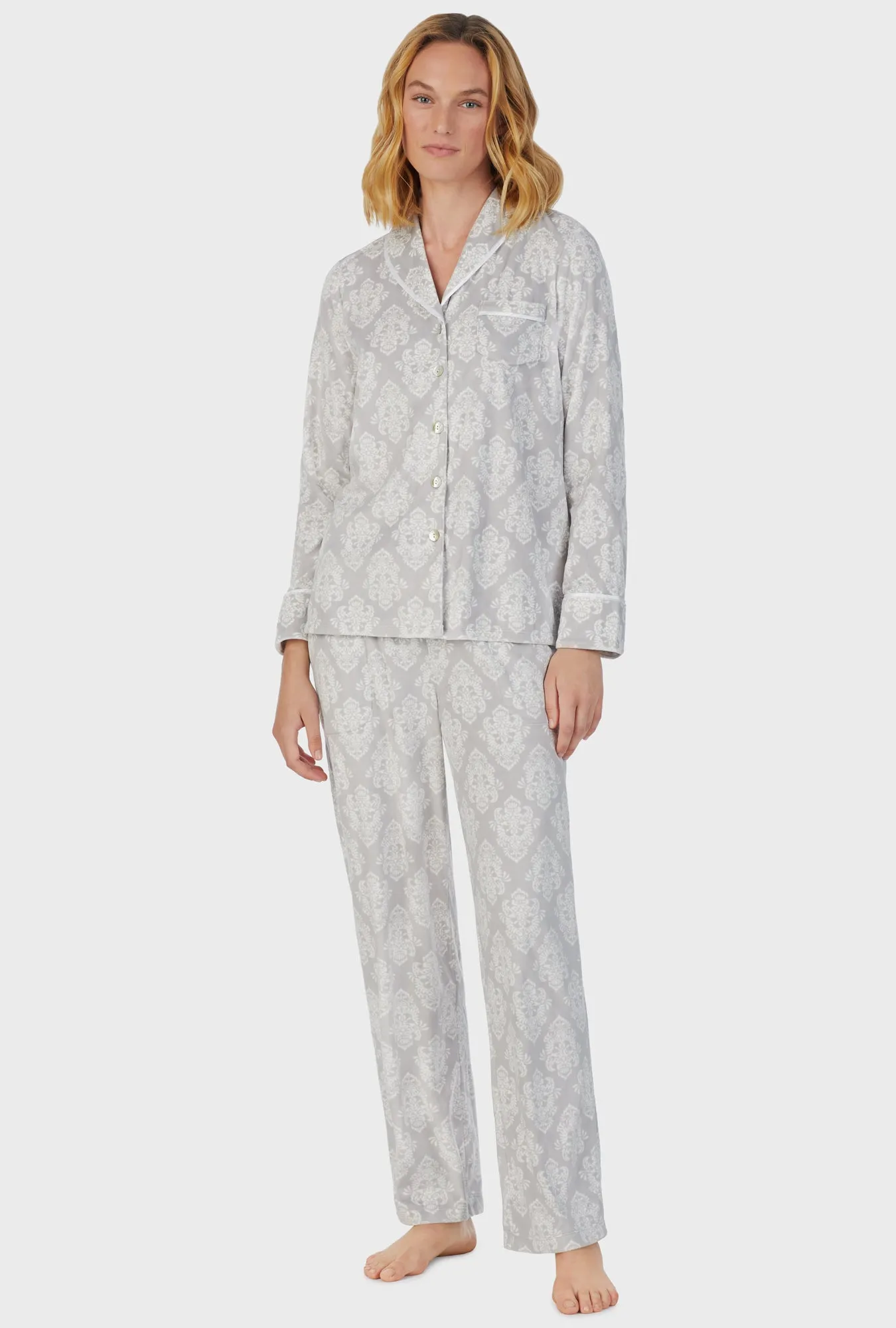 Icy Damask Fleece Pajama Set