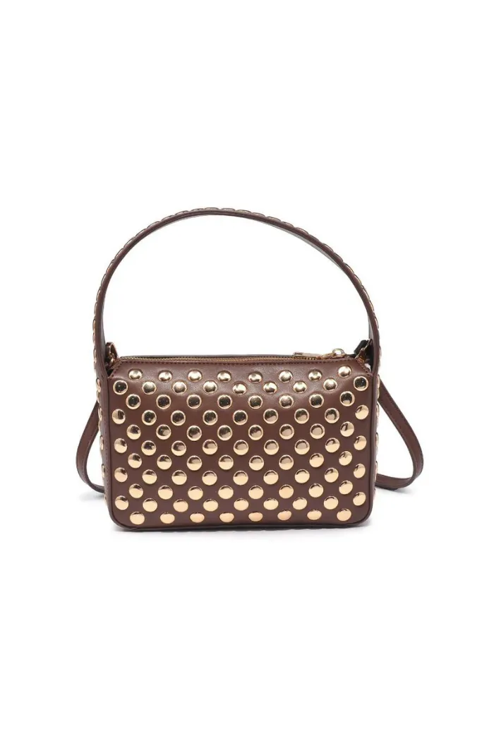 Isabel Studded Crossbody - Chocolate