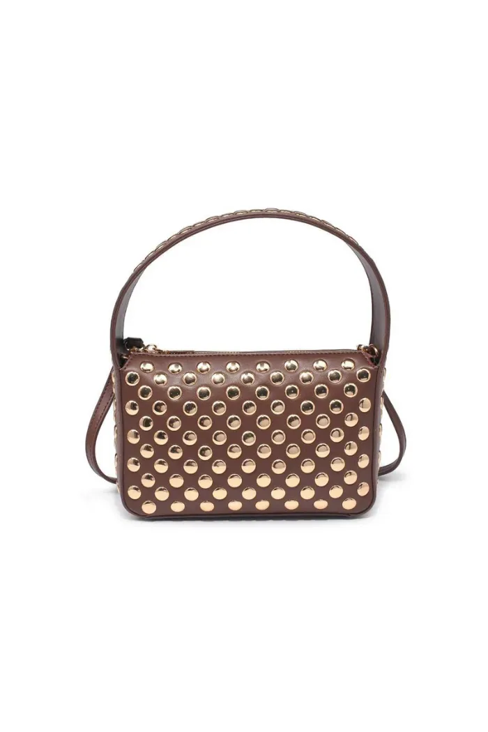 Isabel Studded Crossbody - Chocolate