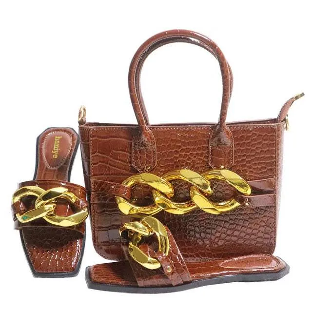 Italian Designer Shoes Bags Matching Set Party Wedding Fashion Shoes