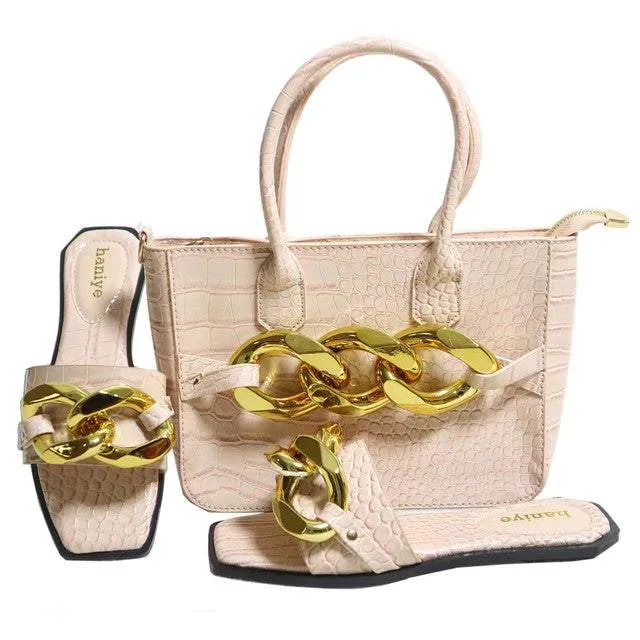 Italian Designer Shoes Bags Matching Set Party Wedding Fashion Shoes