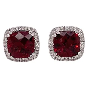 January Garnet & Diamond Earrings