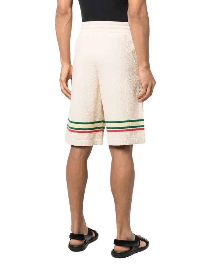 Jil Sander Stripe-Print Colored Shorts Beige