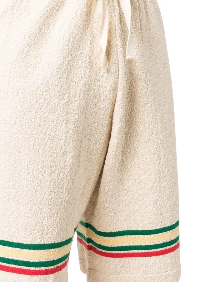 Jil Sander Stripe-Print Colored Shorts Beige