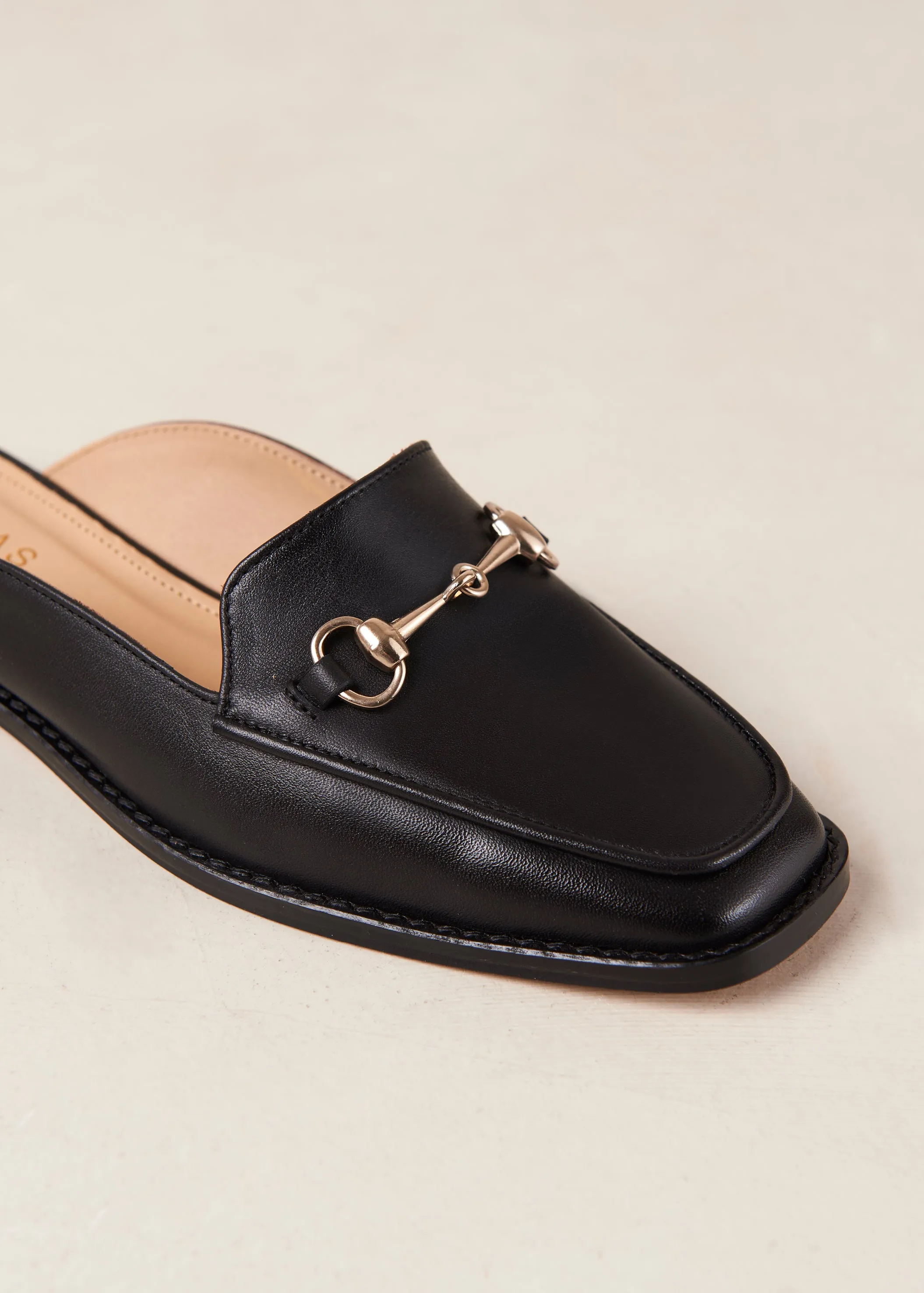 Kais Black Leather Mules