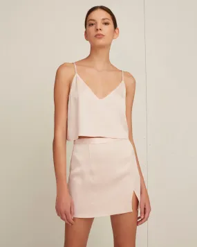 Kami Satin Crepe Top in Blush