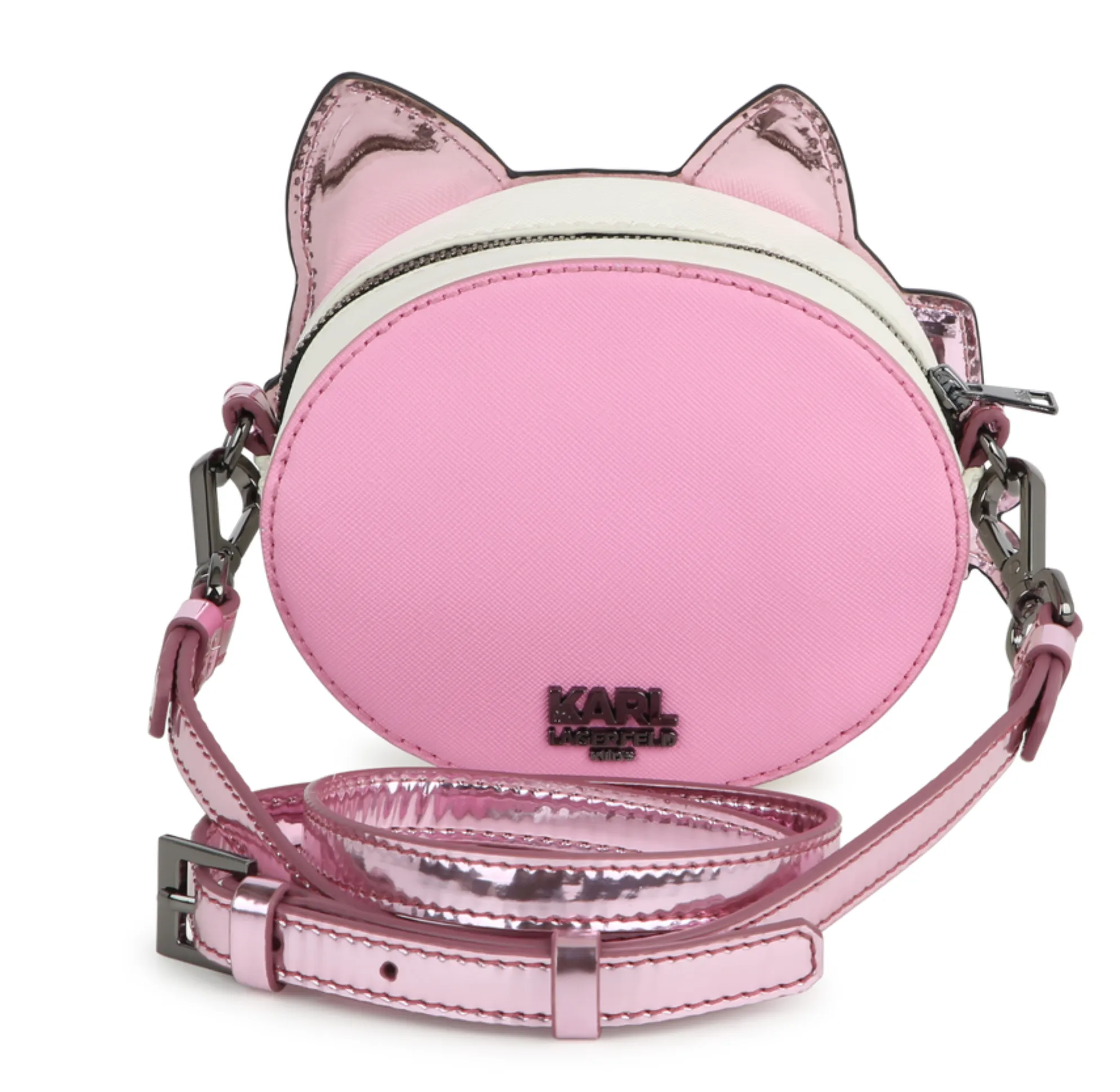 KARL LAGERFELD SS24 Metallic Coated Choupette Shoulder Bag