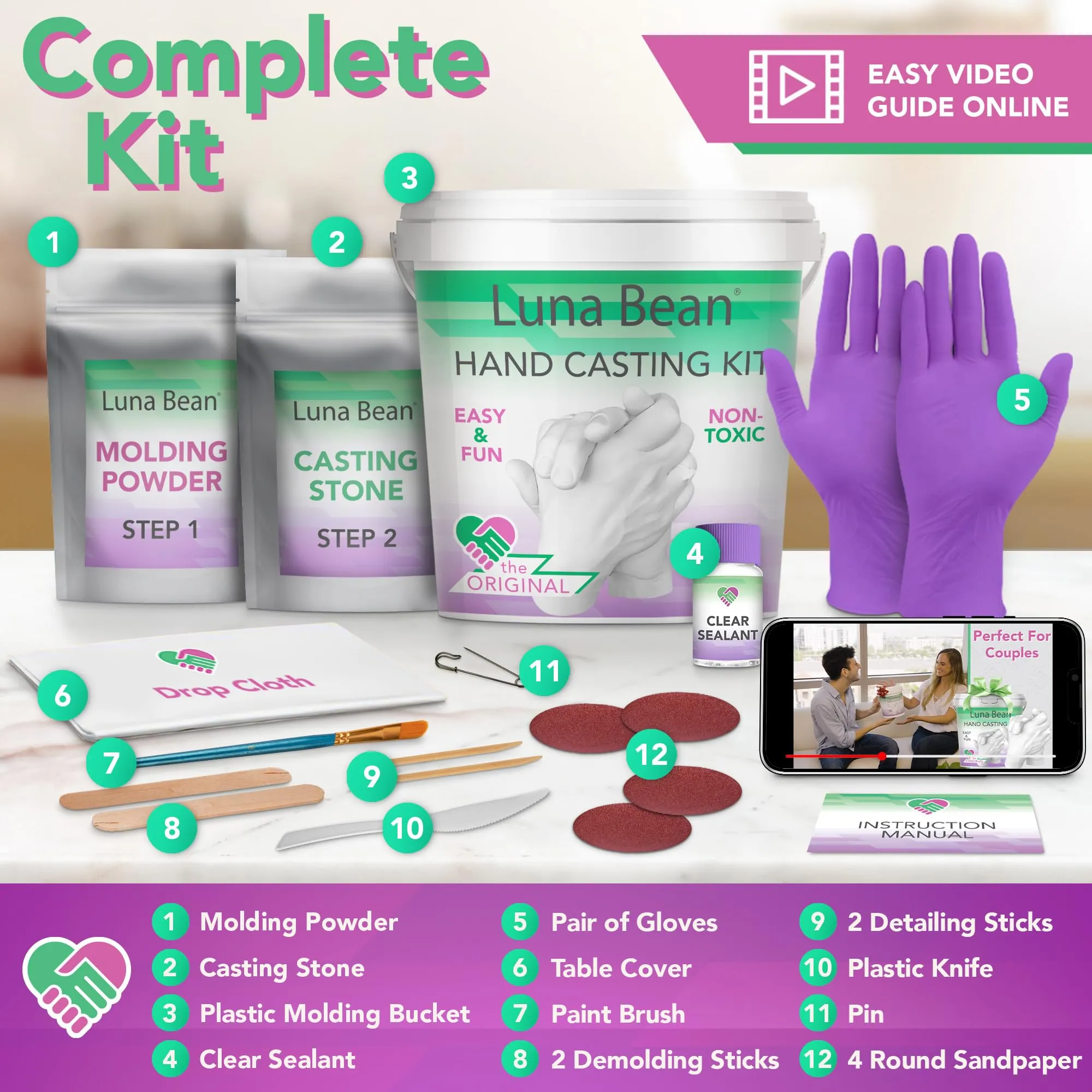 Luna Bean Hand Casting Kit – Fun Date Night or Gift idea