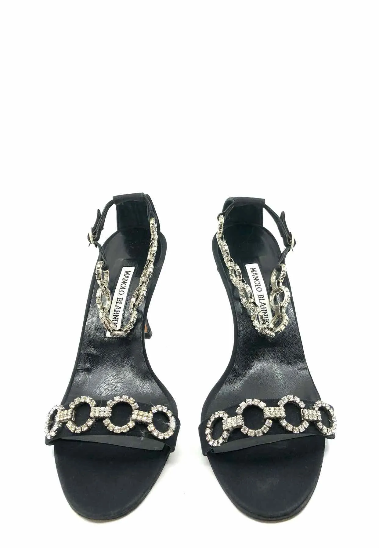 MANOLO BLAHNIK Circular Rhinestone Sandals | 8