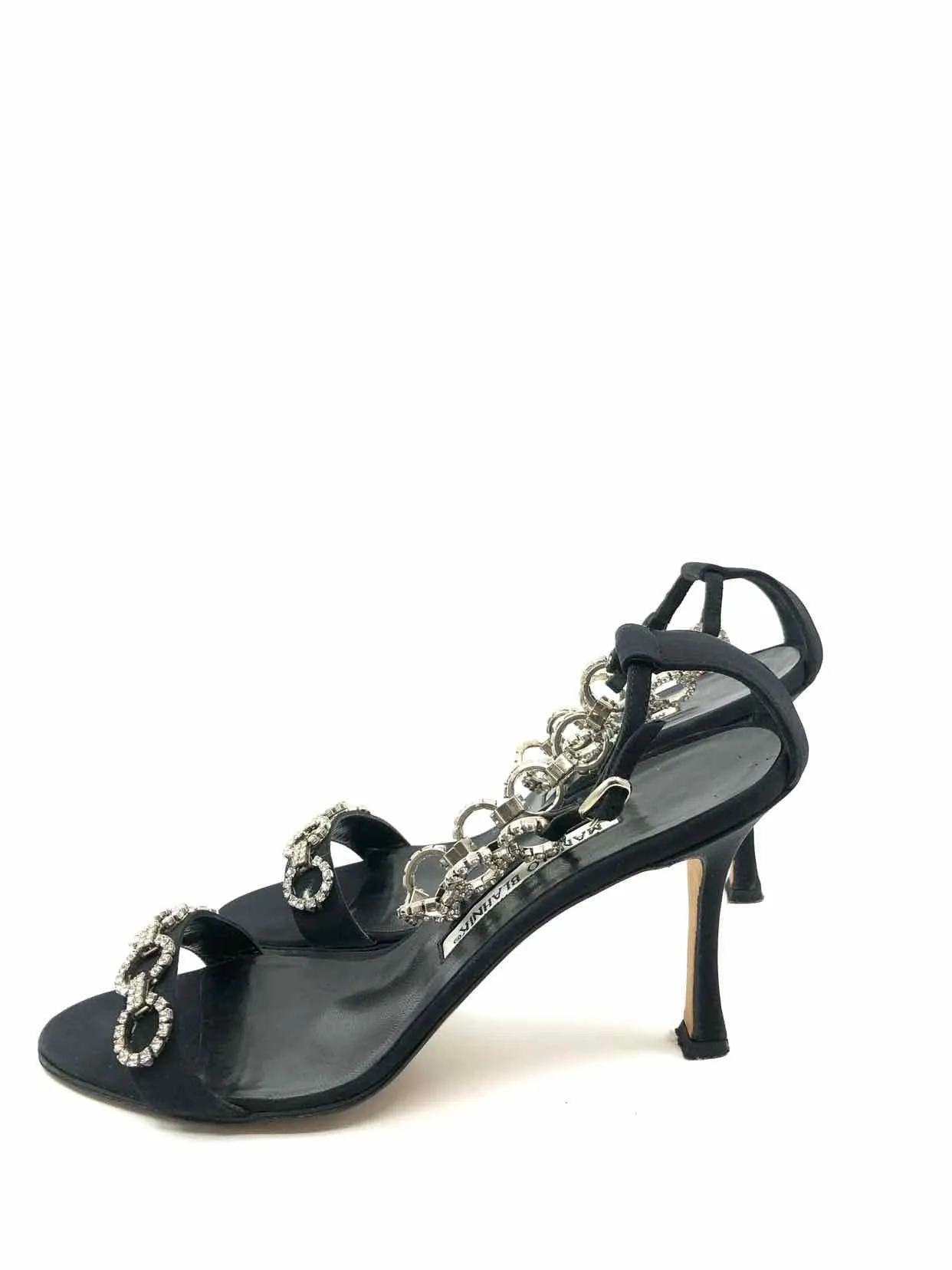 MANOLO BLAHNIK Circular Rhinestone Sandals | 8