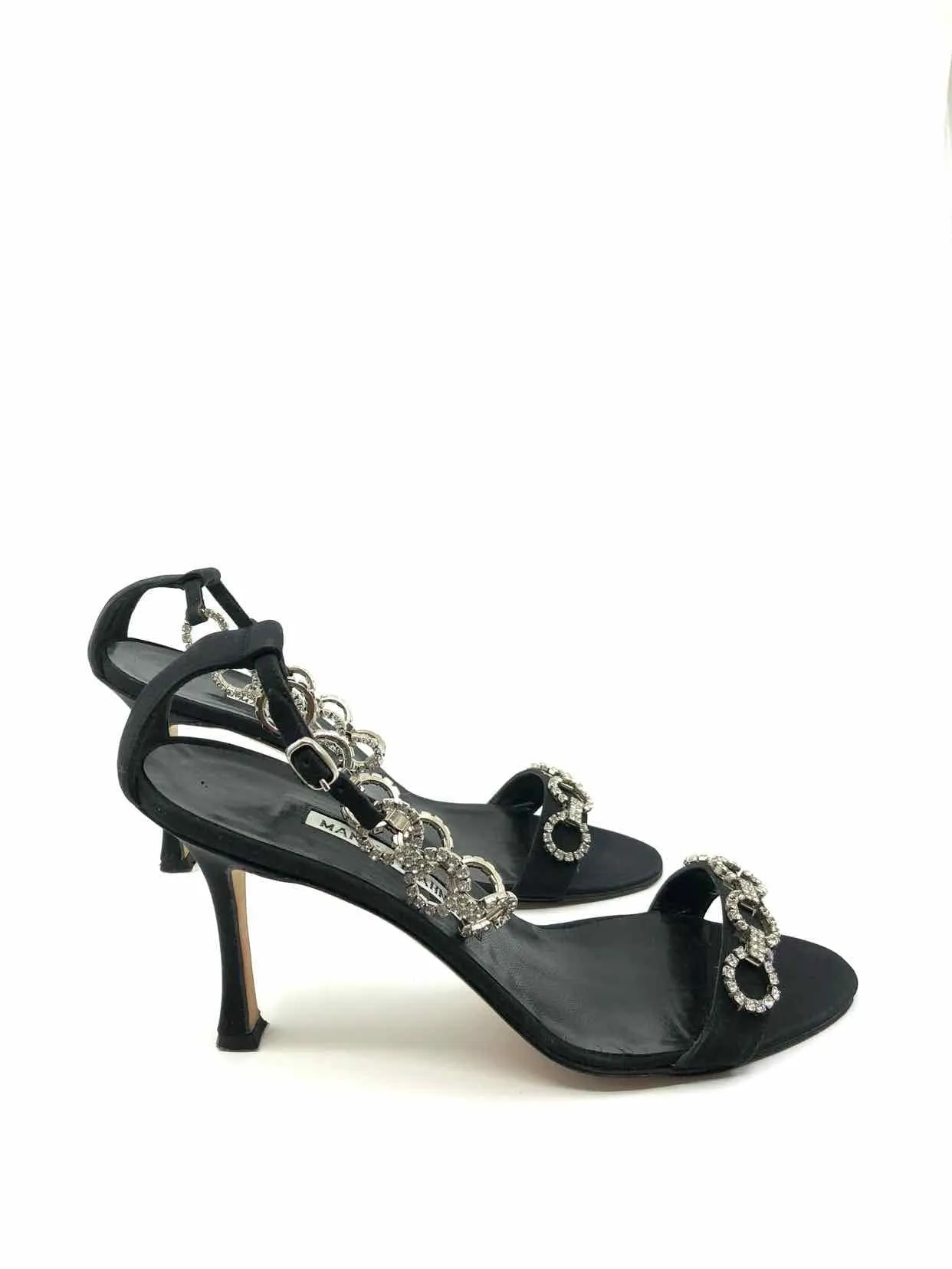 MANOLO BLAHNIK Circular Rhinestone Sandals | 8