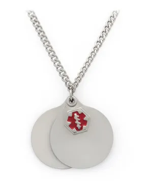 Medilog™ ID Stainless Steel 26" Necklace with Round Pendants