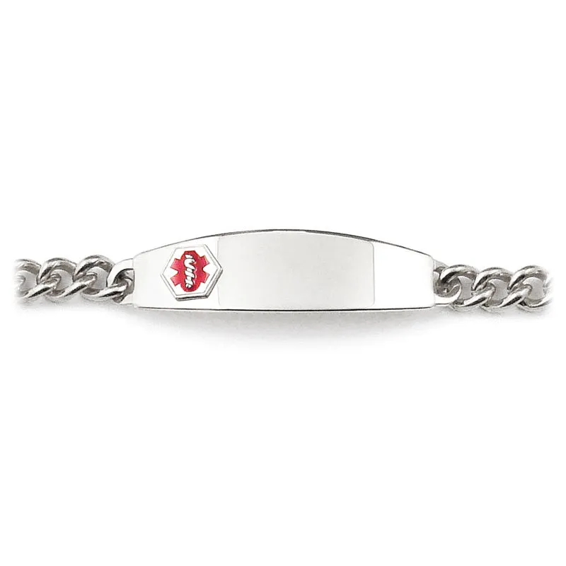 Medilog™ ID Stainless Steel Bracelet and Plaque w/ Raised Attached Medilog Charm