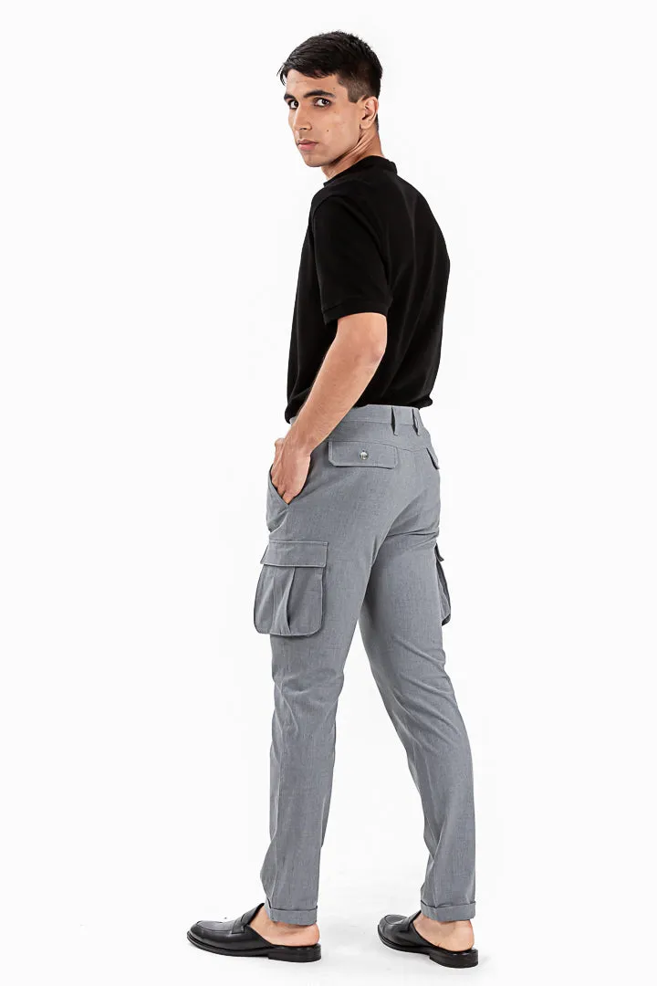 Mineral Grey Stretch Cargo Pants