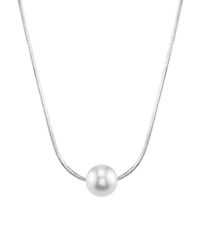 Pearl Moments - 8mm Freshwater Pearl Silver Adjustable Chain Necklace