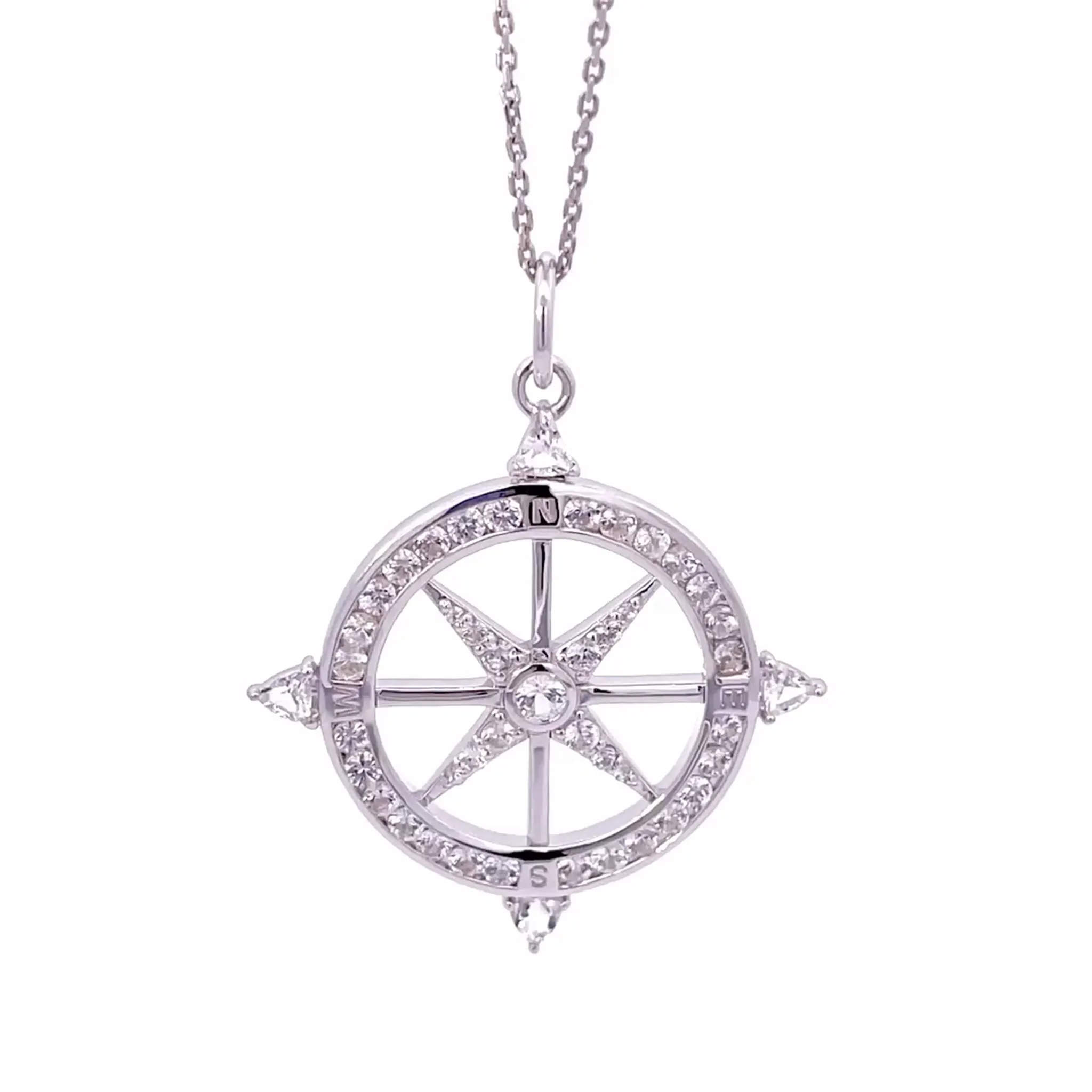 "Adventure" Sapphire Compass Necklace