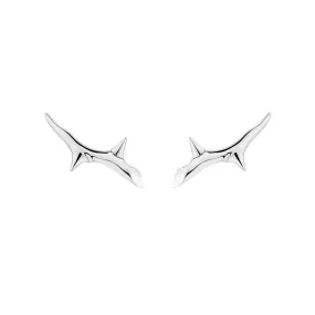 Rose Thorn Climber Earrings - Silver