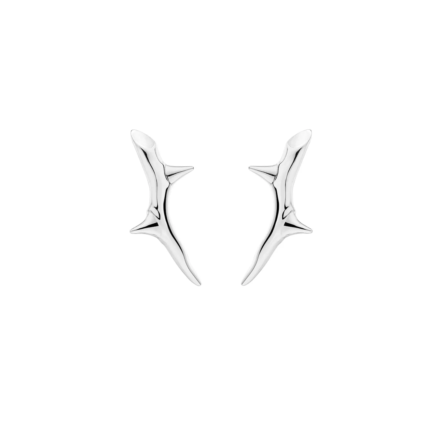 Rose Thorn Climber Earrings - Silver