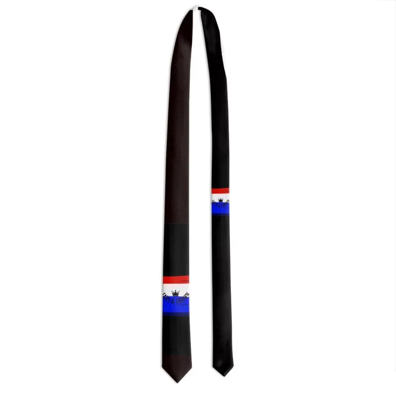 #RT170 JAXS N CROWN neck tie red, white  and blue on  black