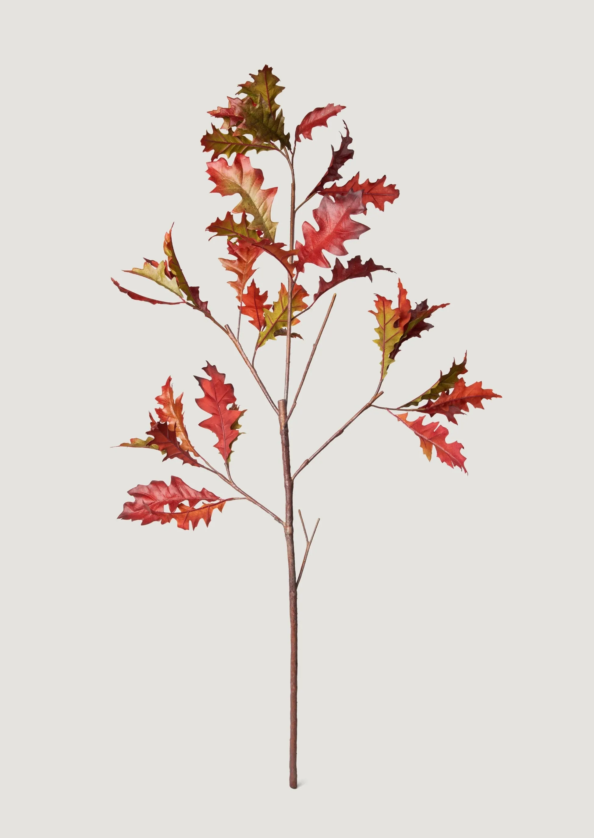 SALE - Tall Burgundy Artificial Oak Leaf Branch - 43.25"