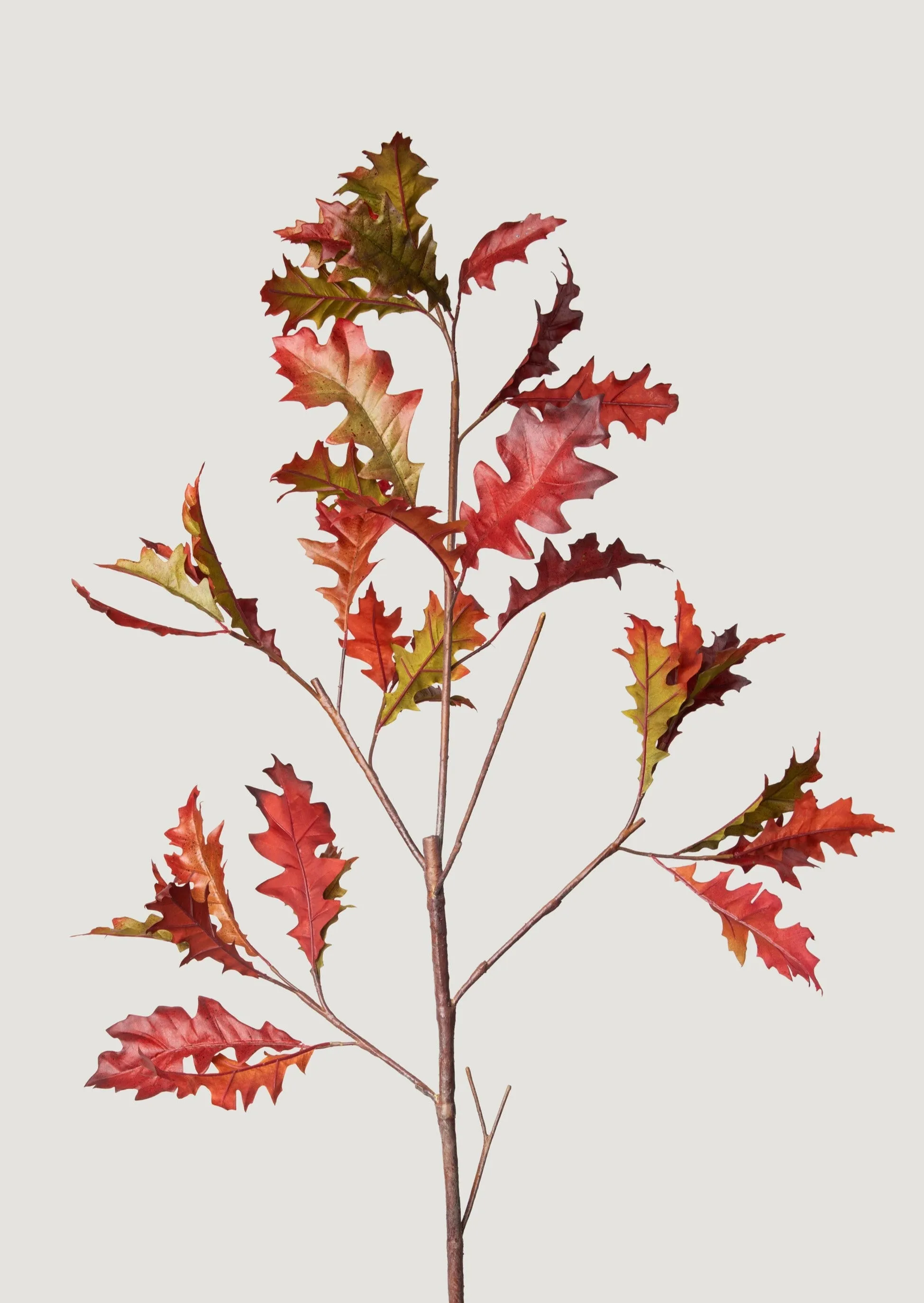 SALE - Tall Burgundy Artificial Oak Leaf Branch - 43.25"