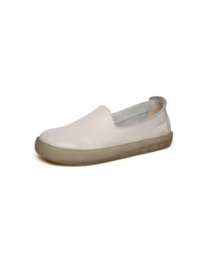 Soft Leather Slip On Flat Shoes