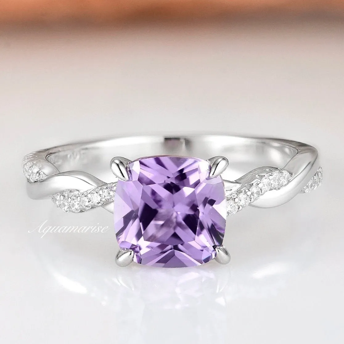 Sophia Amethyst Ring-  Sterling Silver