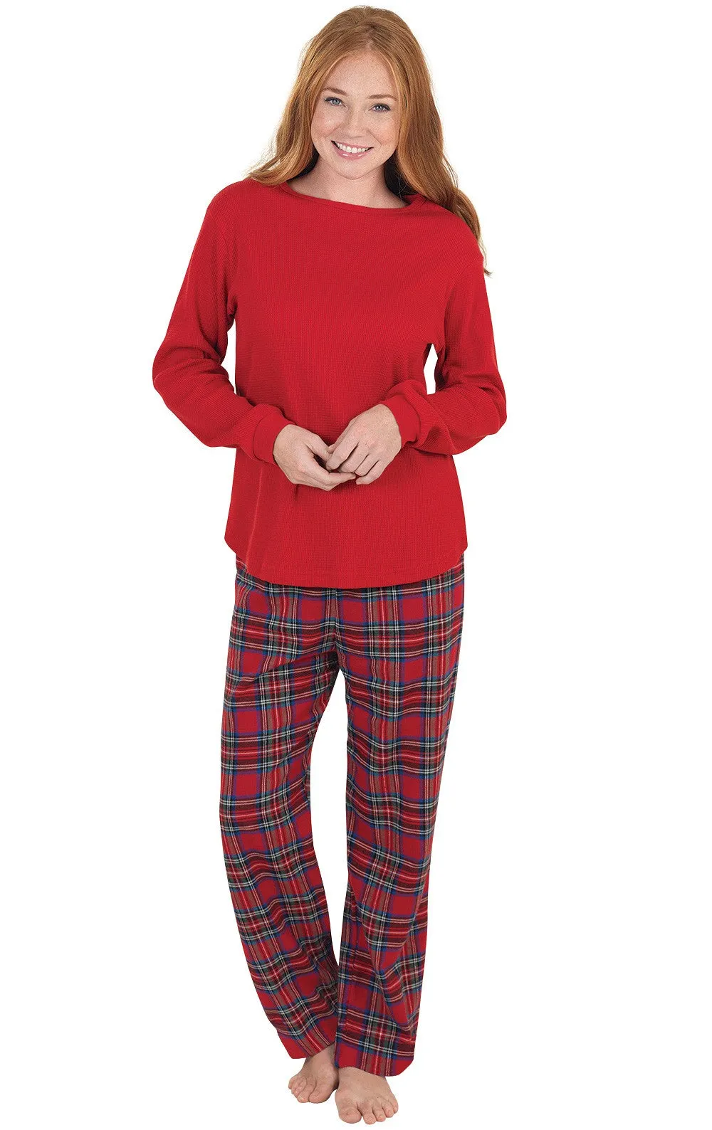 Stewart Plaid Thermal-Top Women's Pajamas - Couples