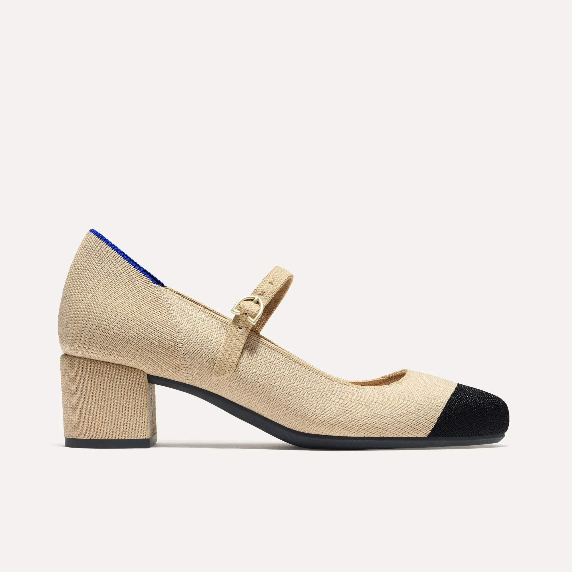 The Mary Jane Heel - Cream Captoe