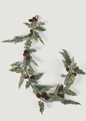 UV Treated Indoor/Covered Outdoor Faux Cedar and Pine Cone Garland - 72"