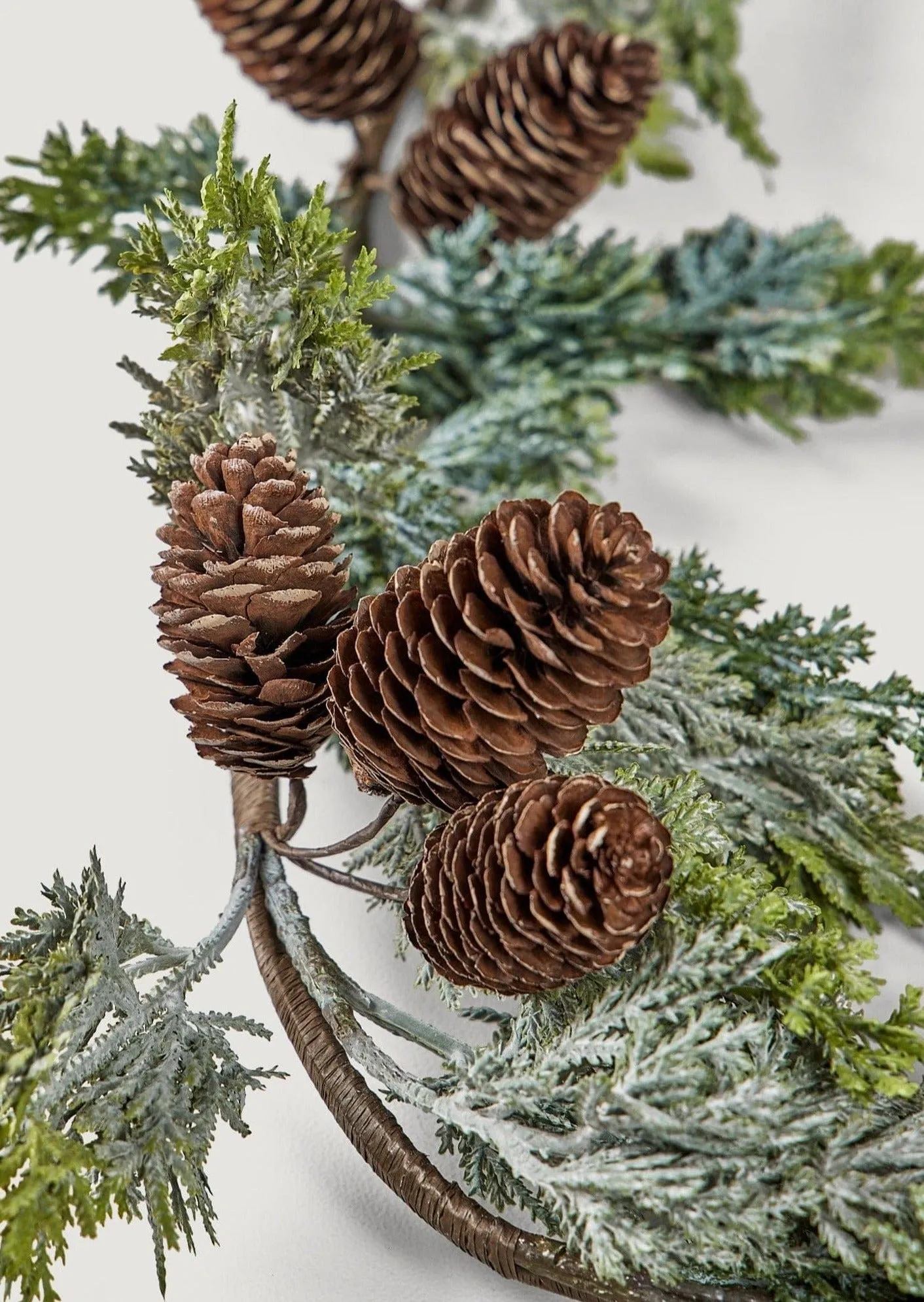 UV Treated Indoor/Covered Outdoor Faux Cedar and Pine Cone Garland - 72"