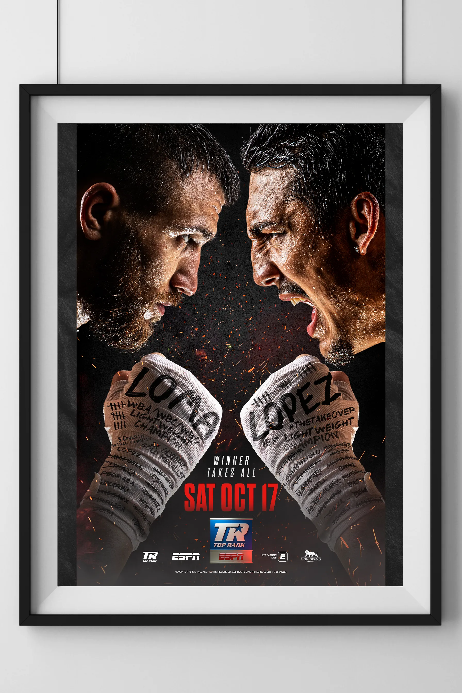 Vasiliy Lomachenko vs. Teofimo Lopez Official Event Poster (24x36)