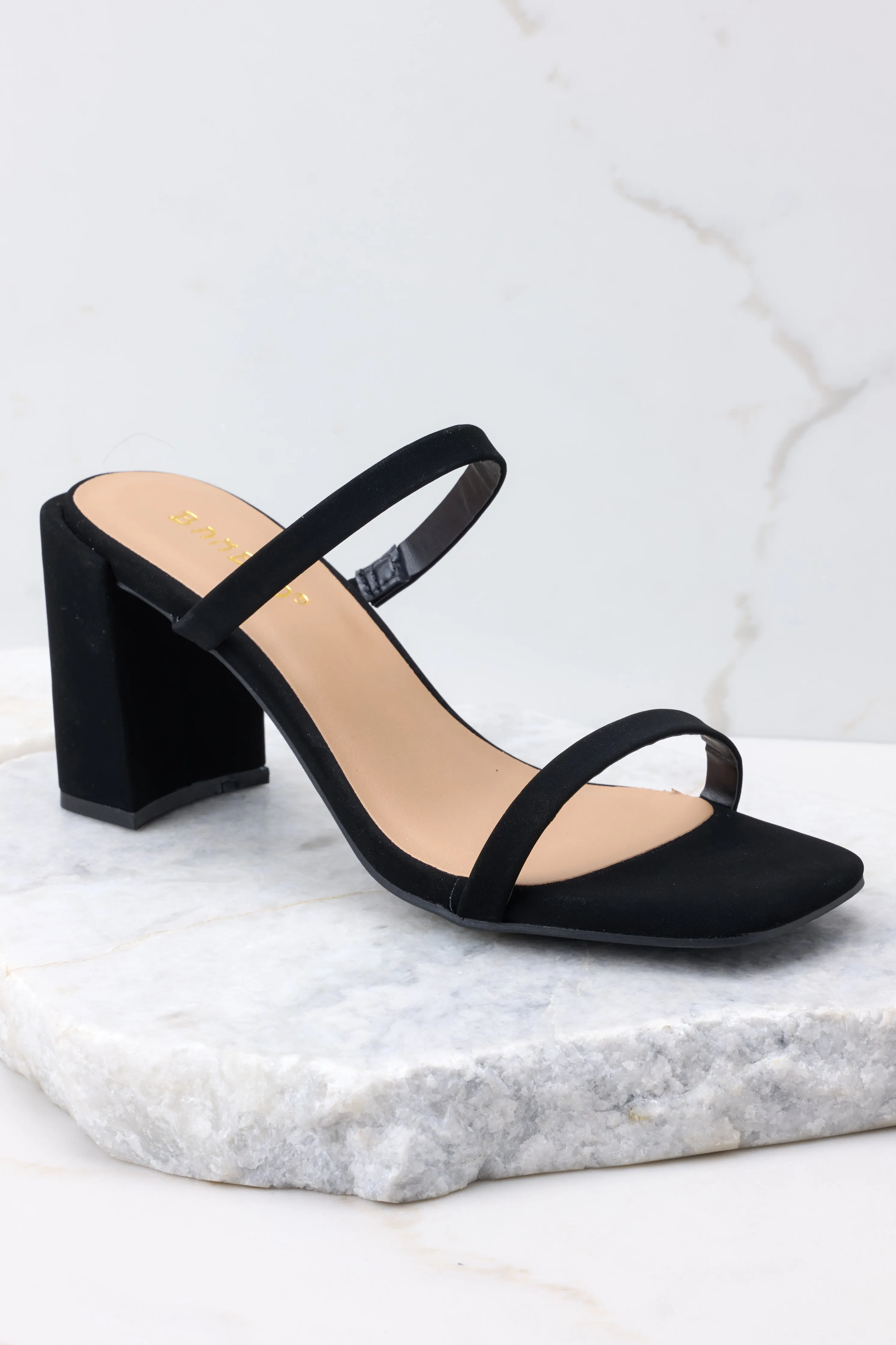 Wait Here Black High Heel Sandals