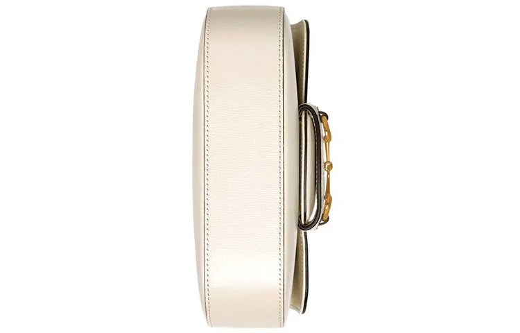 (WMNS) GUCCI Horsebit 1955 Retro Gold Buckle Stripe Webbing Leather Saddle Bag Shoulder Messenger Bag Mini White 658574-18YSG-9068