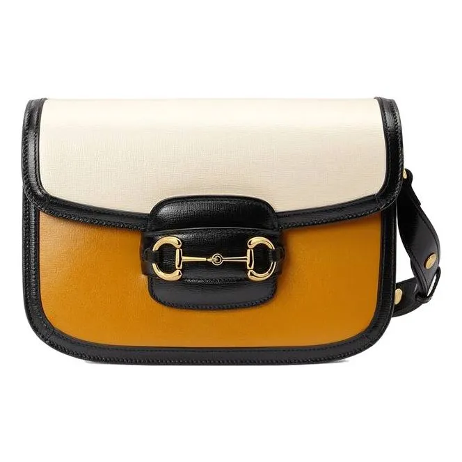 (WMNS) GUCCI Leather Horsebit 1955 Single-Shoulder Bag Small Caramel/Orange/White 602204-18YLG-7783