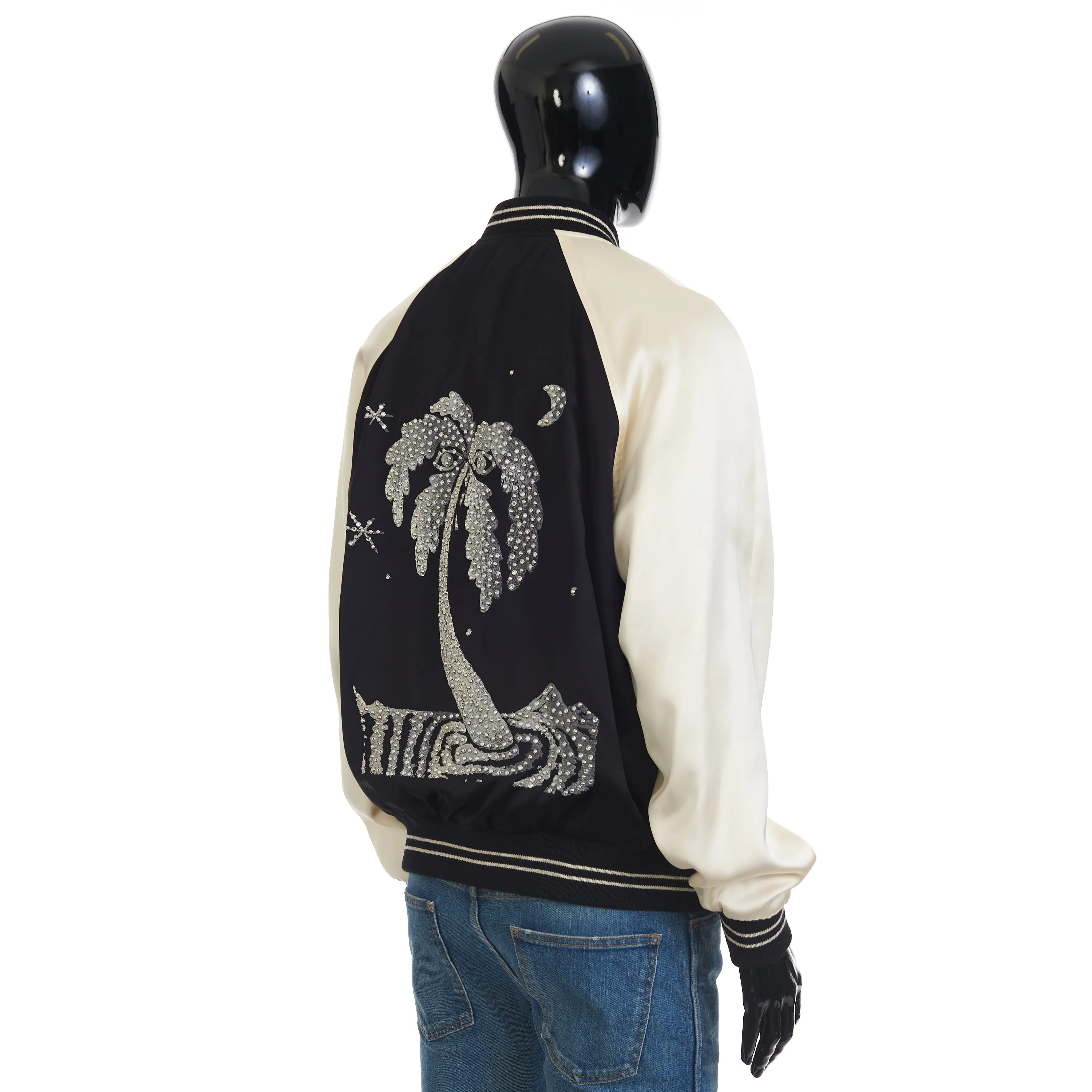 x Ed Boner Oversized Teddy Jacket In Satin With “Lost Paradise” Embroidery