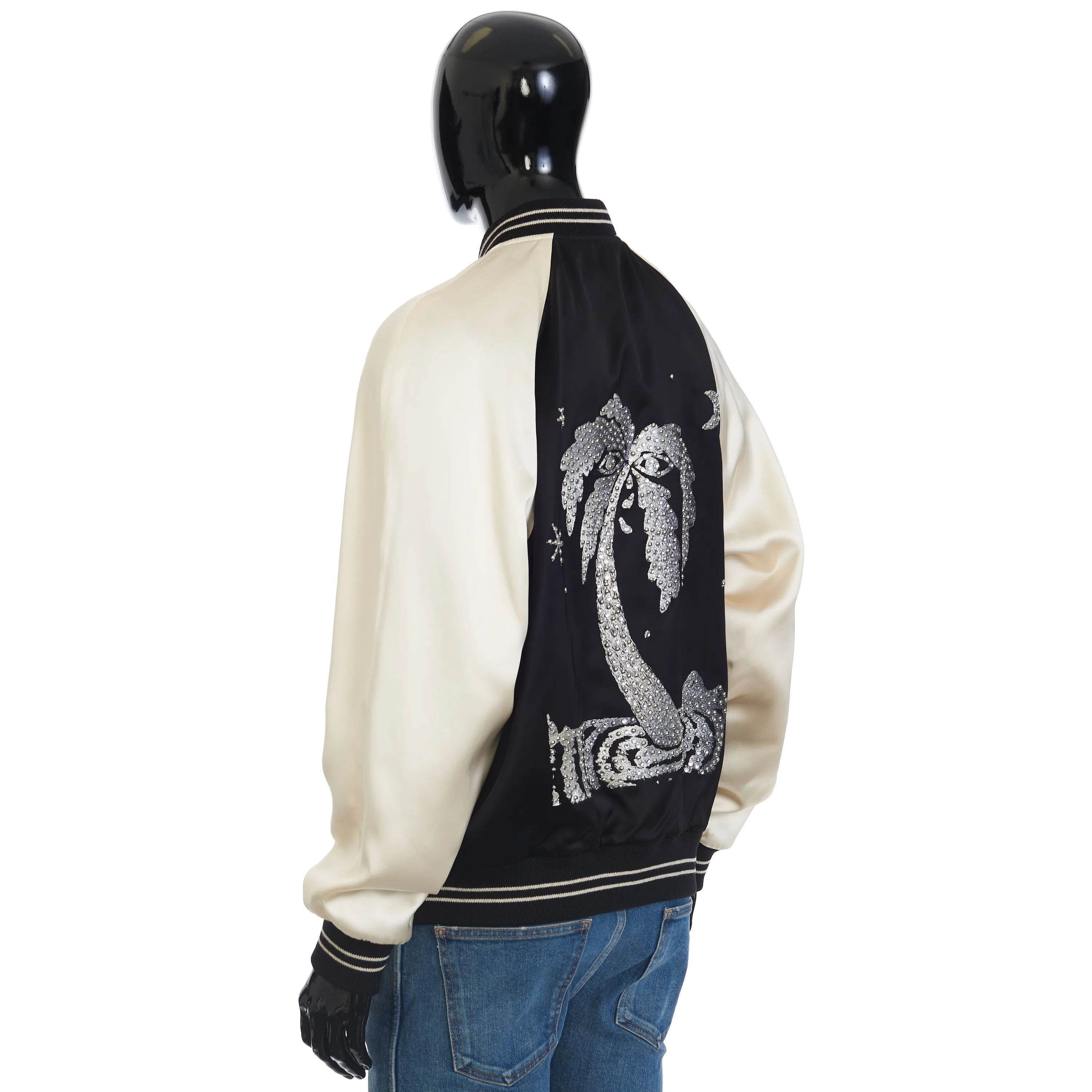 x Ed Boner Oversized Teddy Jacket In Satin With “Lost Paradise” Embroidery