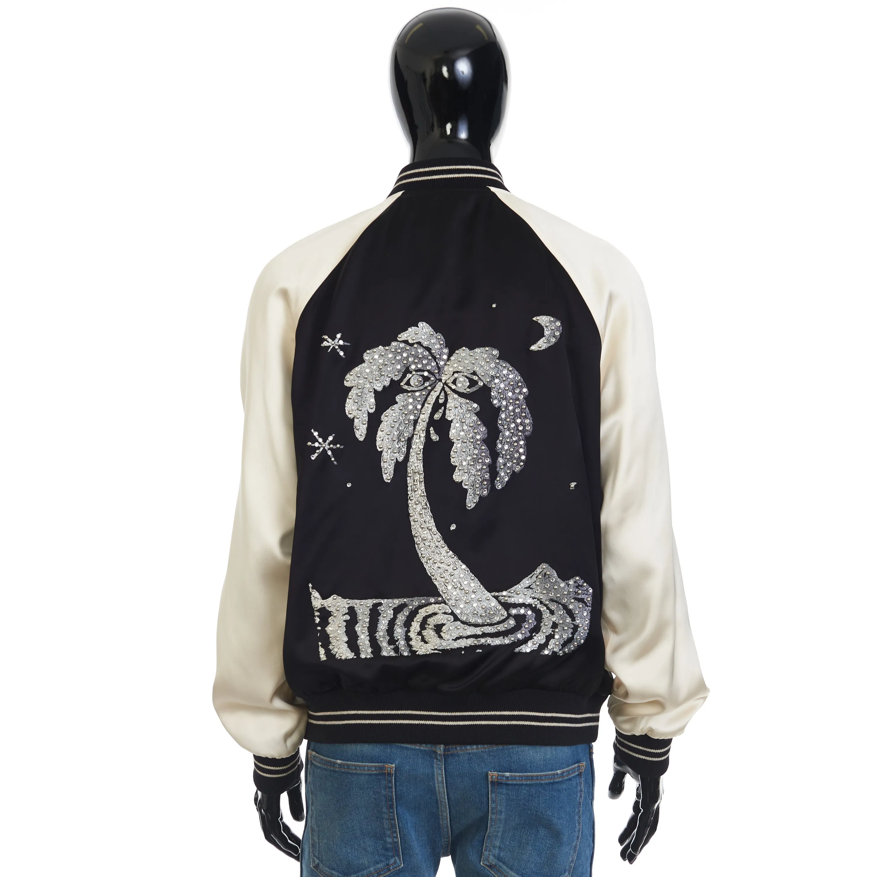 x Ed Boner Oversized Teddy Jacket In Satin With “Lost Paradise” Embroidery