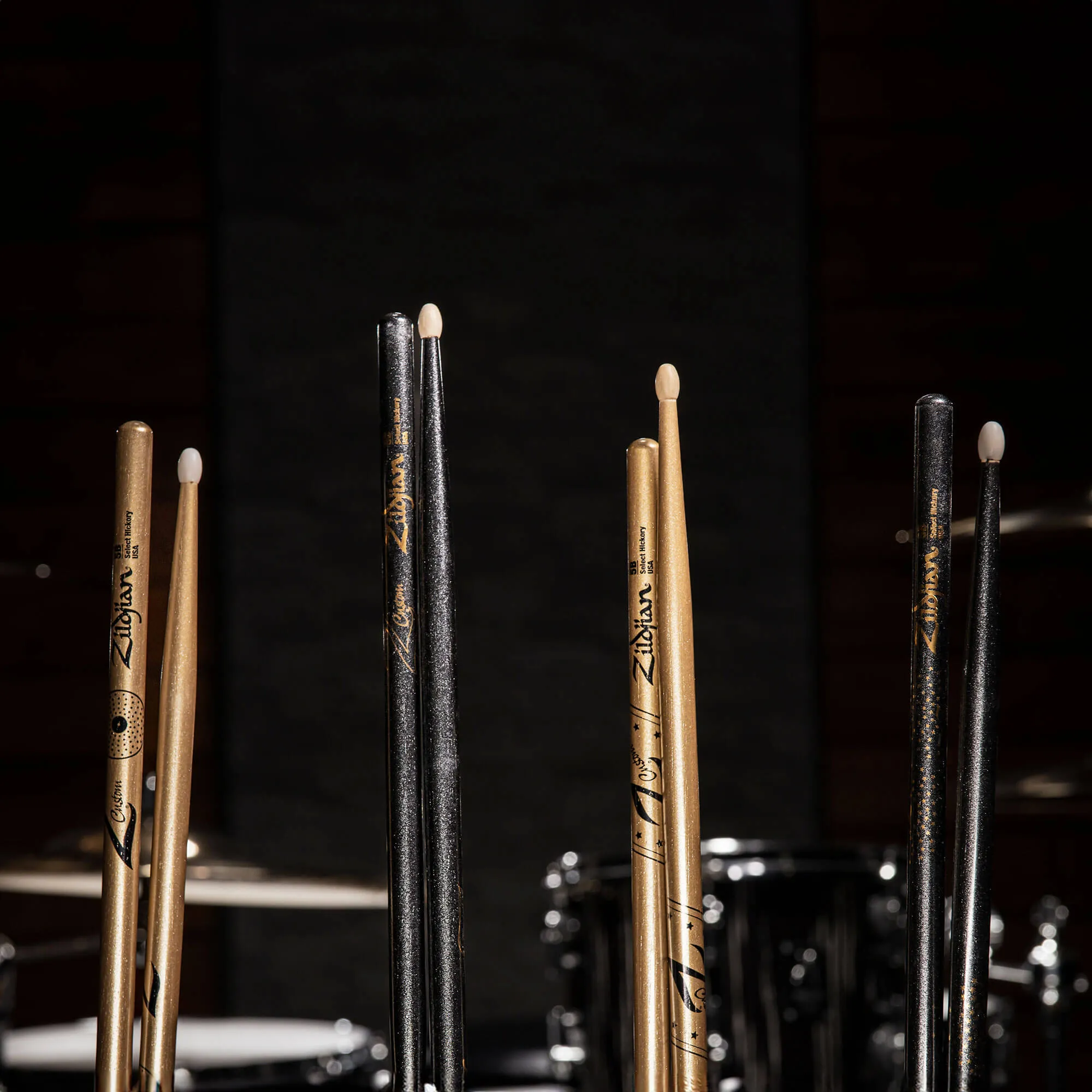 Z Custom LE Drumstick Collection 5A Gold Chroma, Wood Tip